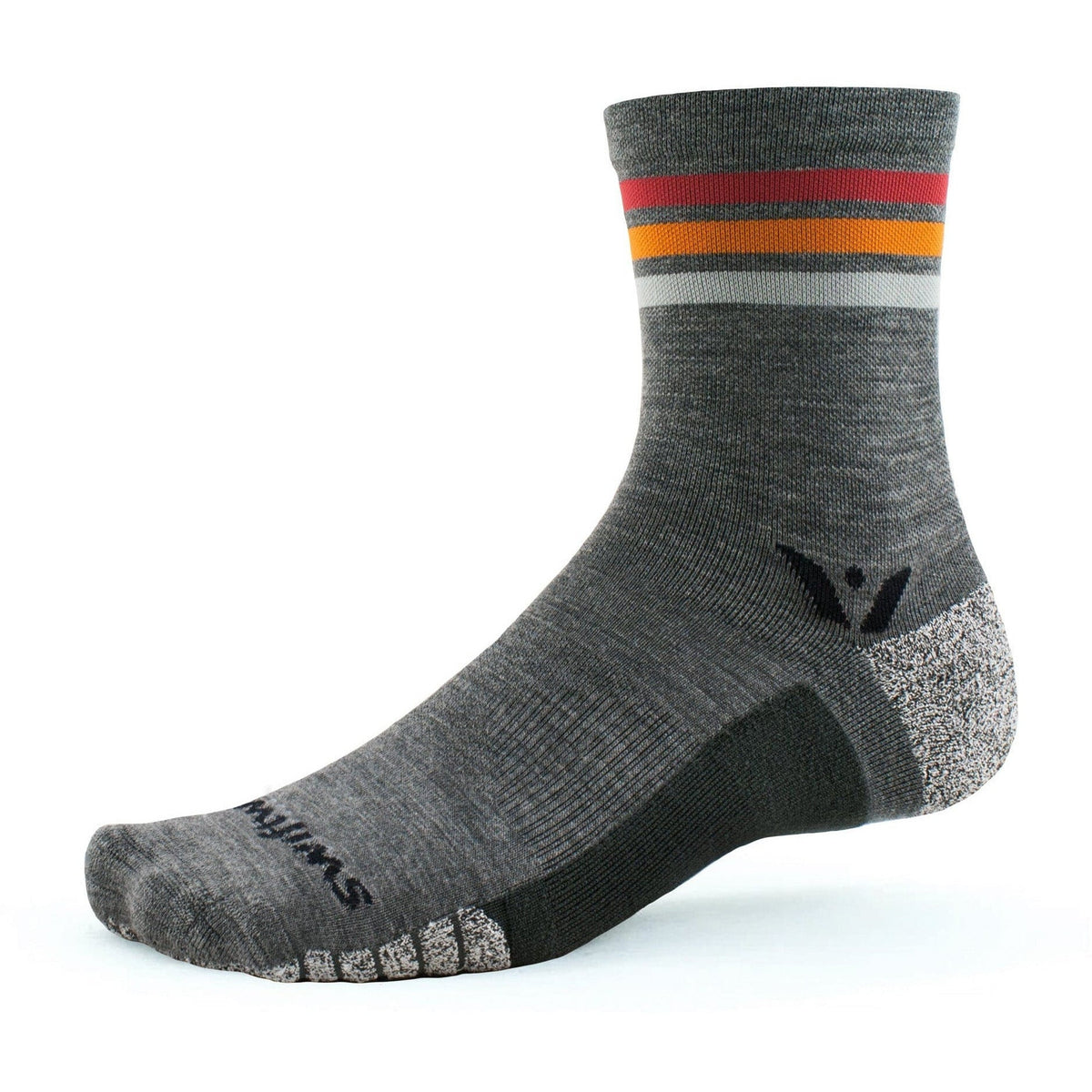 Chaussettes Trail Swiftwick Flite XT Quarter Crew - Taille Large - Gris Bruyère - Neuves