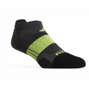Fitsok NP7 Midweight No Show Tab Socks  -  Small / Gray/Lime