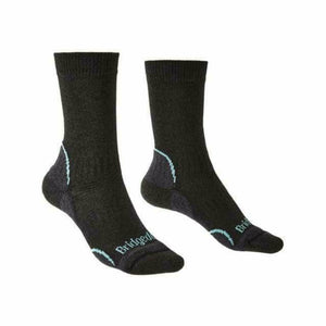Bridgedale Womens Hike Lightweight T2 Coolmax Boot Socks  -  Small / Graphite/Mint