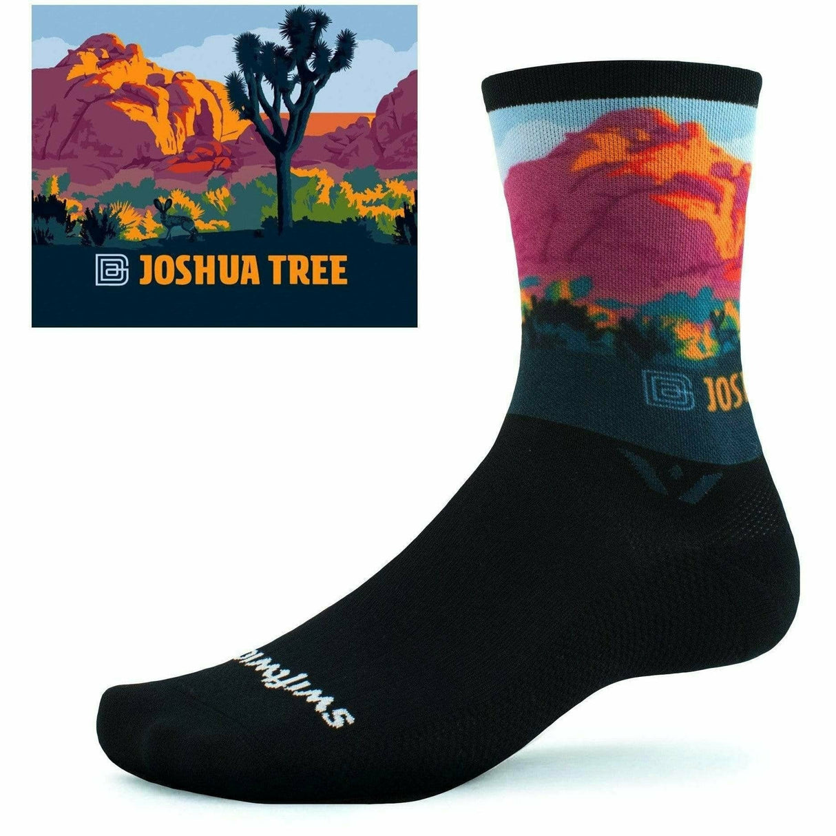 Swiftwick Vision Six Impression National Parks Collection Crew Socks  -  Small / Joshua Tree