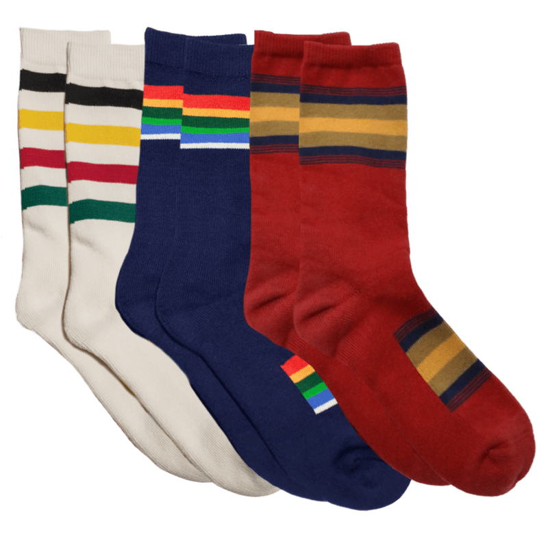 Pendleton National Park Striped Crew 3-Pack Socks  -  Medium / Glacier/Crater Lake/Zion