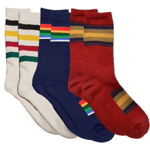 Pendleton National Park Striped Crew Socks  -  Medium / Glacier/Crater Lake/Zion / 3-Pair Pack