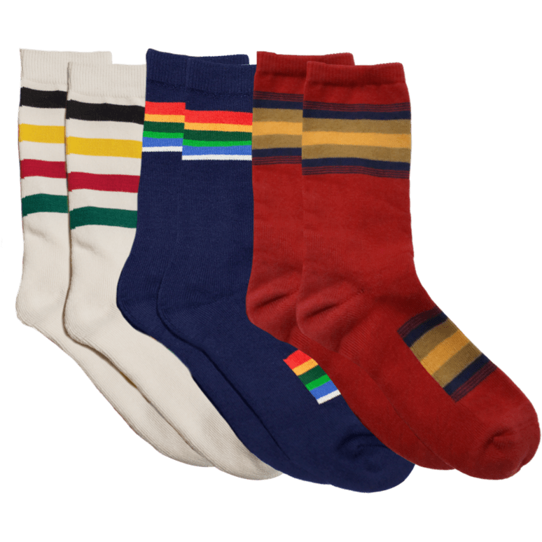 Pendleton Kids National Park Striped Crew Socks  -  Kids Small / Glacier/Crater Lake/Zion