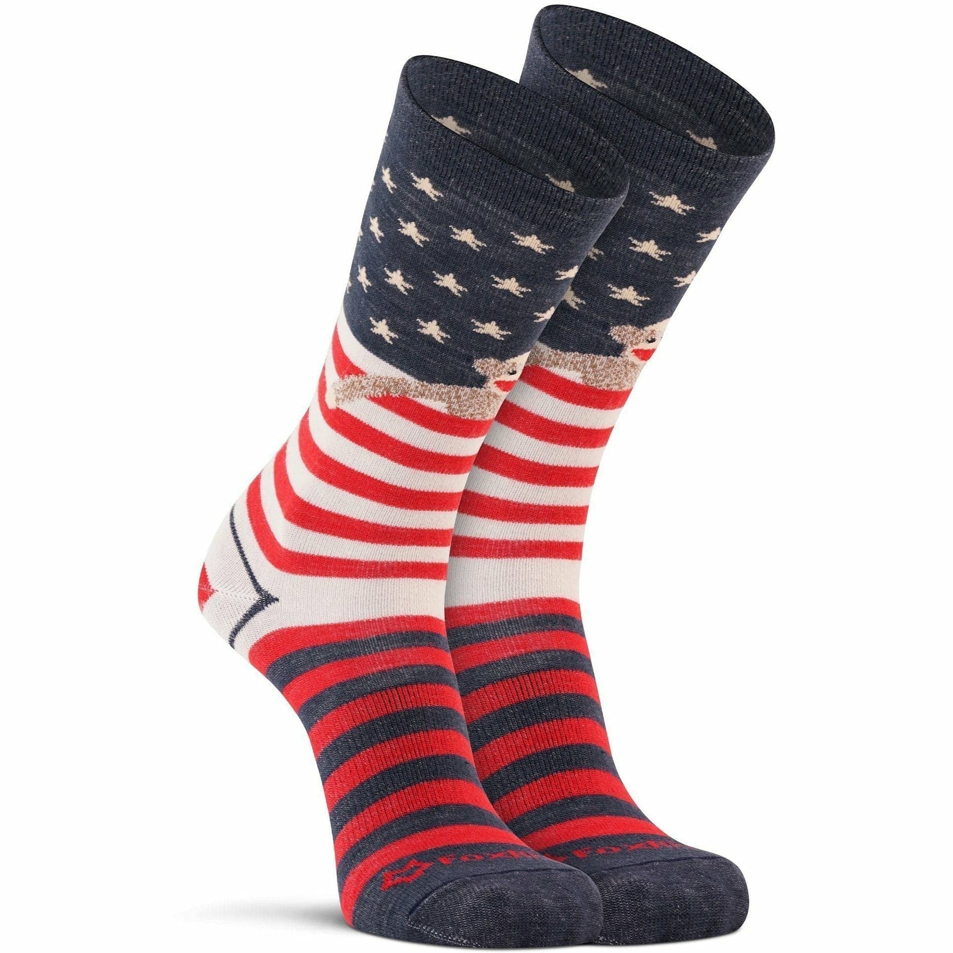Fox River Womens Red Heel Monkey Flag Crew Socks  -  Small / Navy