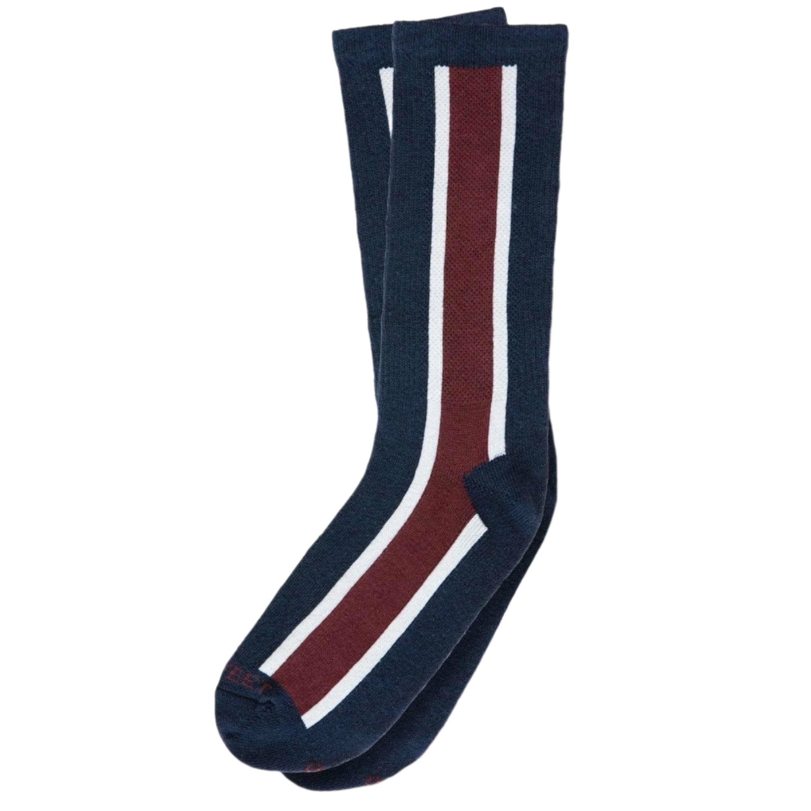 Hippy Feet Vertical Stripes Crew Socks  -  Small / Navy