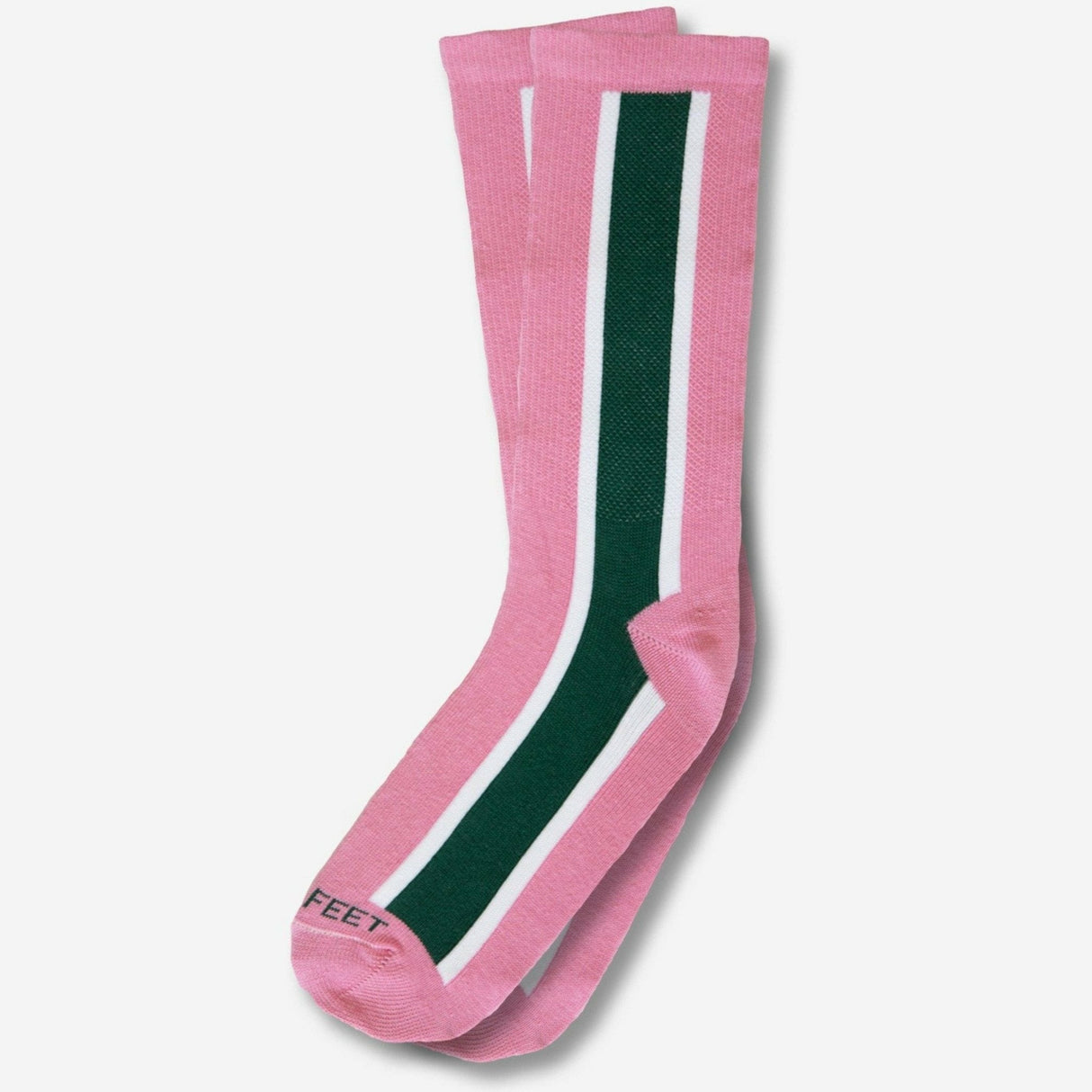 Hippy Feet Vertical Stripes Crew Socks  -  Small / Pink