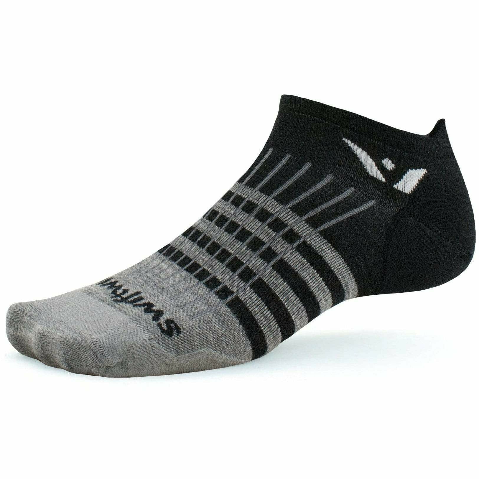 Swiftwick Pursuit Zero Tab Ultra Light Socks  -  Small / Stripes Heather Black