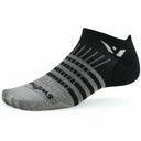Swiftwick Pursuit Zero Tab Ultra Light Socks  -  Small / Stripes Heather Black