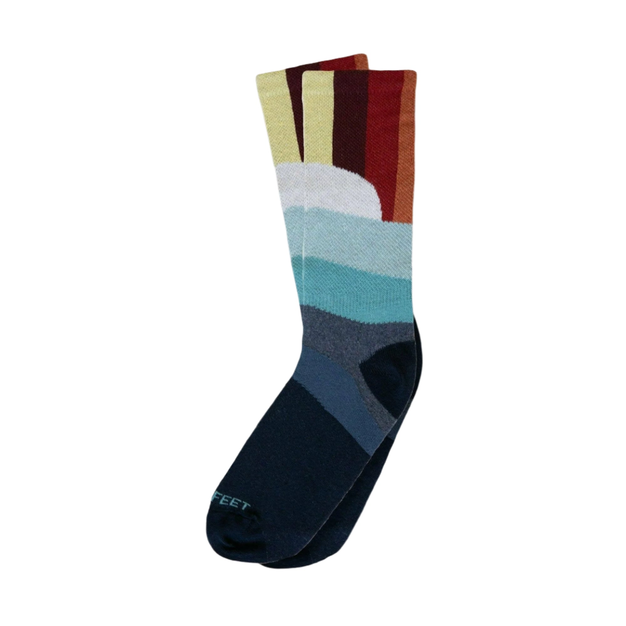 Hippy Feet Sunset Lover Crew Socks  -  Small / Black