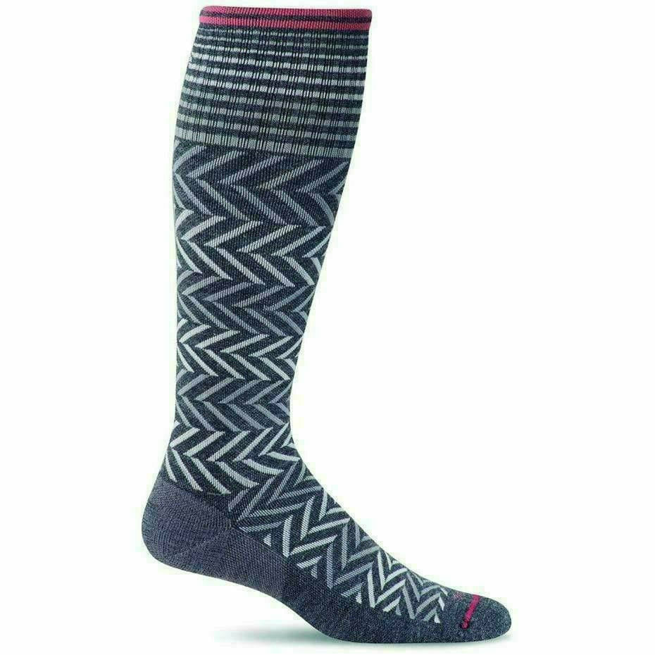Sockwell Womens Chevron Moderate Compression Knee-High Socks  -  Small/Medium / Charcoal