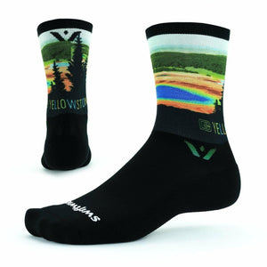 Swiftwick Vision Six Impression National Parks Collection Crew Socks  -  Small / Yellowstone