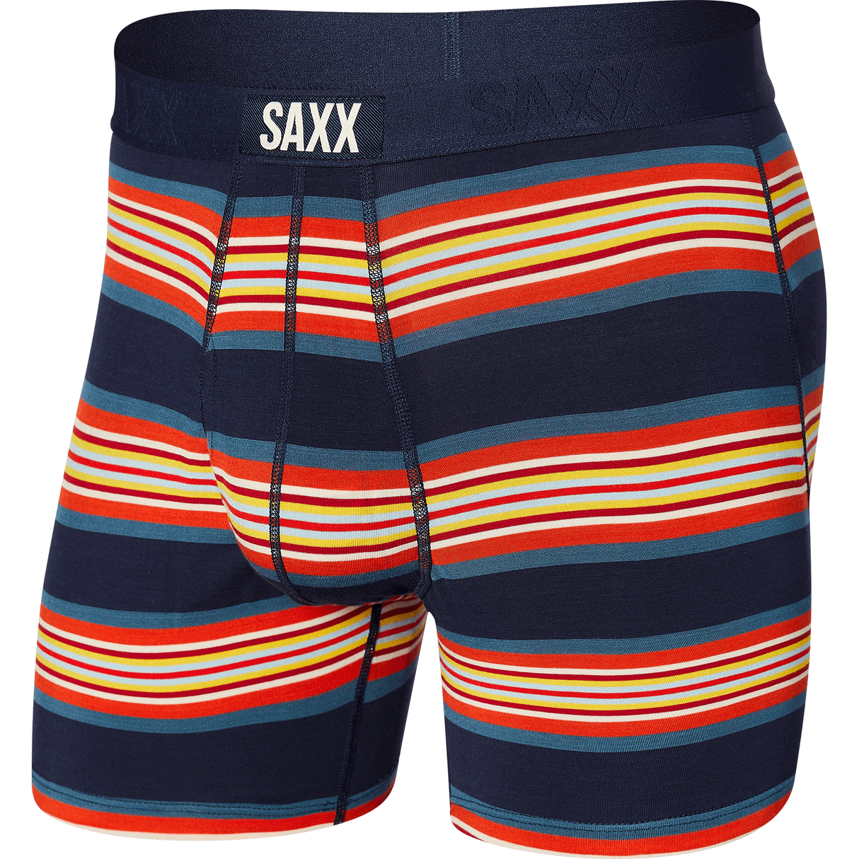 SAXX Mens Ultra Boxer Fly  -  Medium / Navy Banner Stripe