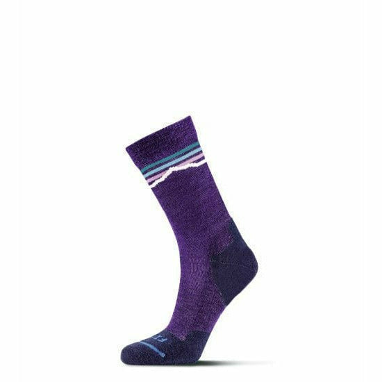 FITS Mountainscape Light Hiker Crew Socks  -  Small / Eggplant