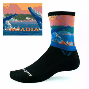 Swiftwick Vision Six Impression National Parks Collection Crew Socks  -  Small / Acadia