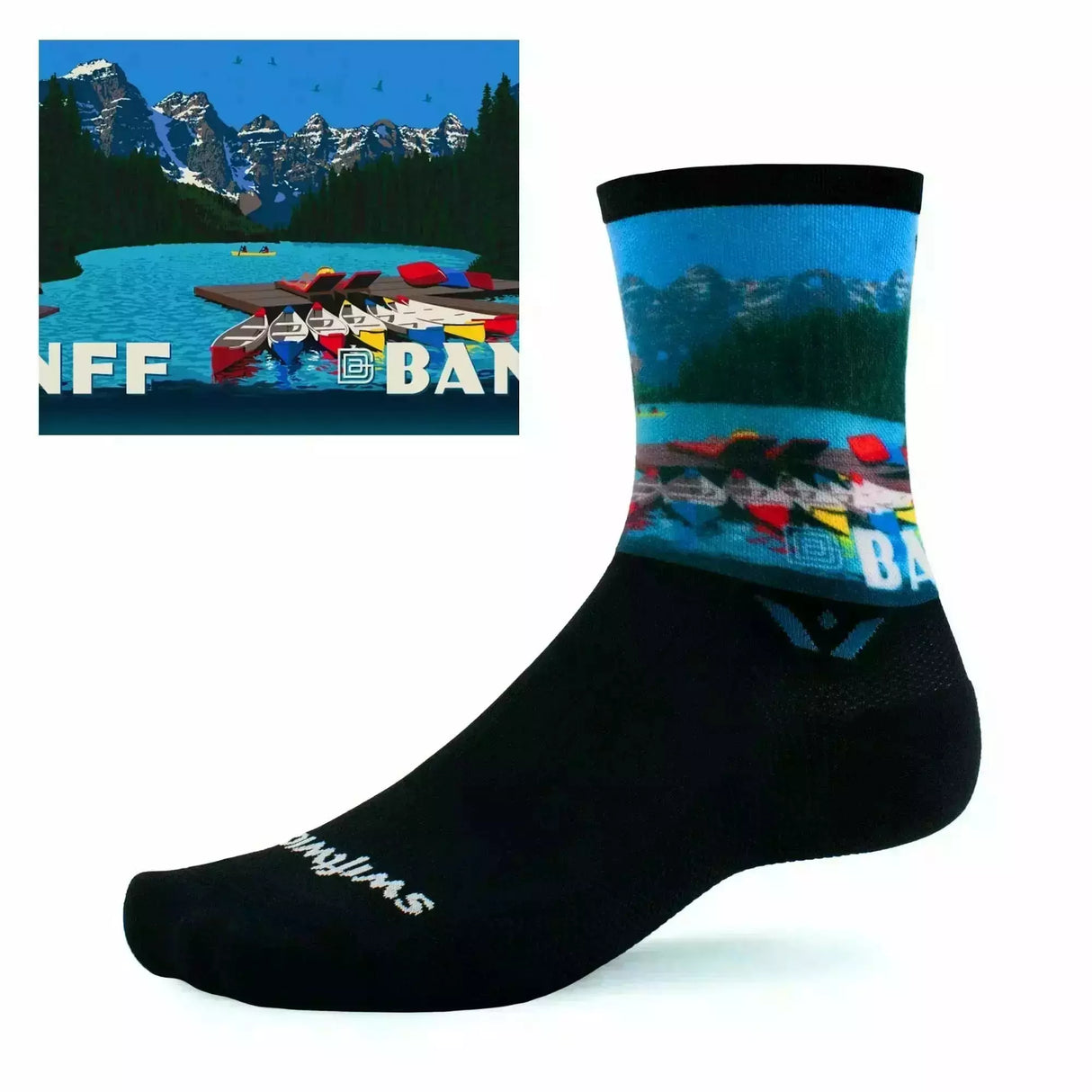 Swiftwick Vision Six Impression National Parks Collection Crew Socks  -  Small / Banff