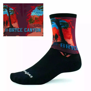 Swiftwick Vision Six Impression National Parks Collection Crew Socks  -  Small / Bryce Canyon