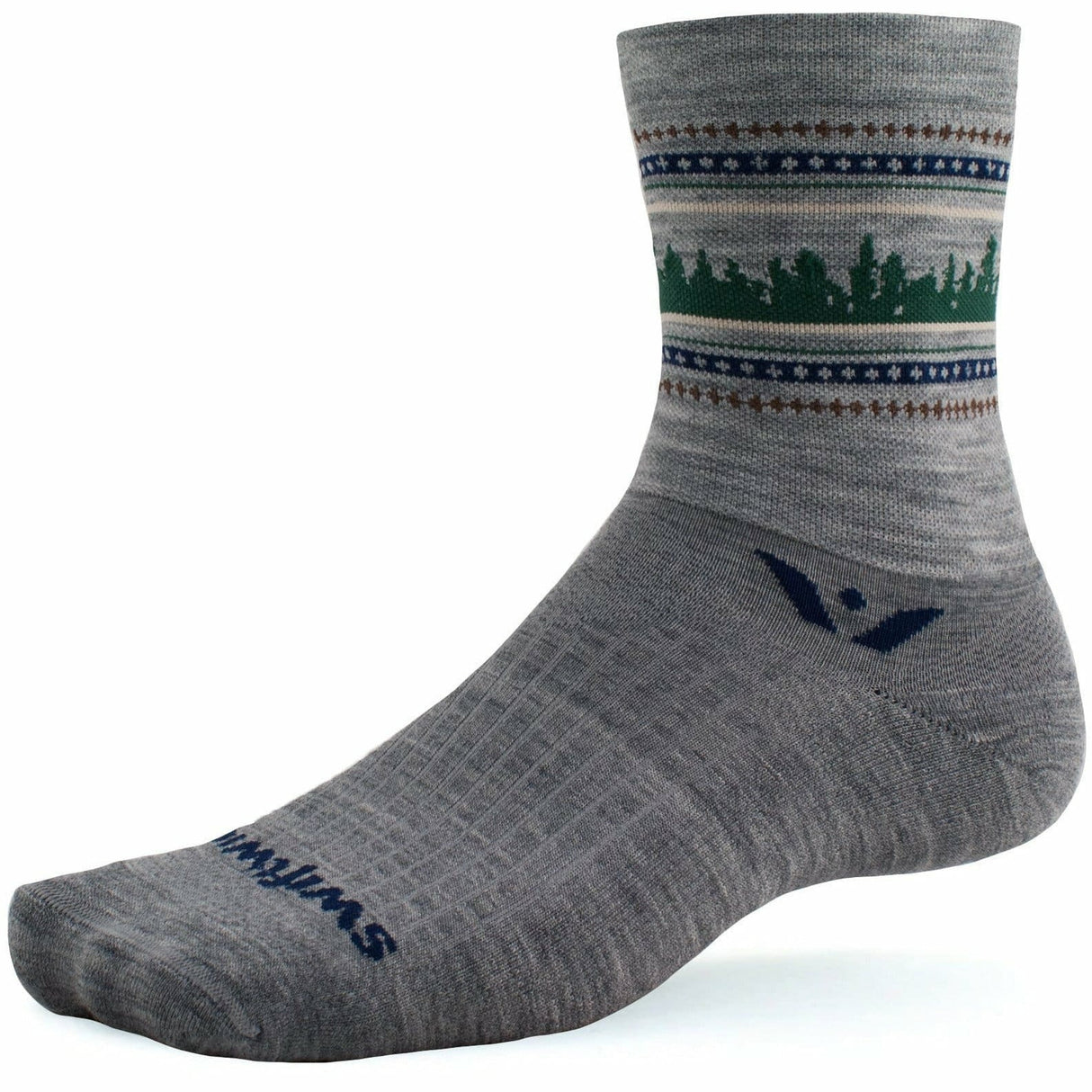 Swiftwick Vision Five Winter Limited Edition Crew Socks  -  Small / Heather Forest