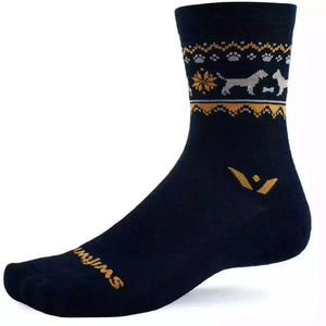Swiftwick Vision Five Winter Limited Edition Crew Socks  -  Large / Pawliday Navy