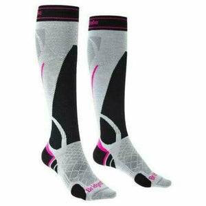 Bridgedale Womens Lightweight OTC Ski Socks  -  Small / Silver/Black