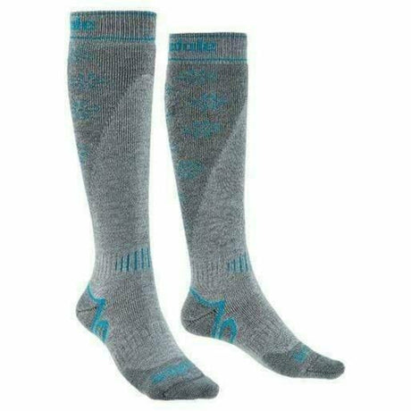 Bridgedale Womens Midweight Plus OTC Ski Socks  -  Small / Stone/Gray